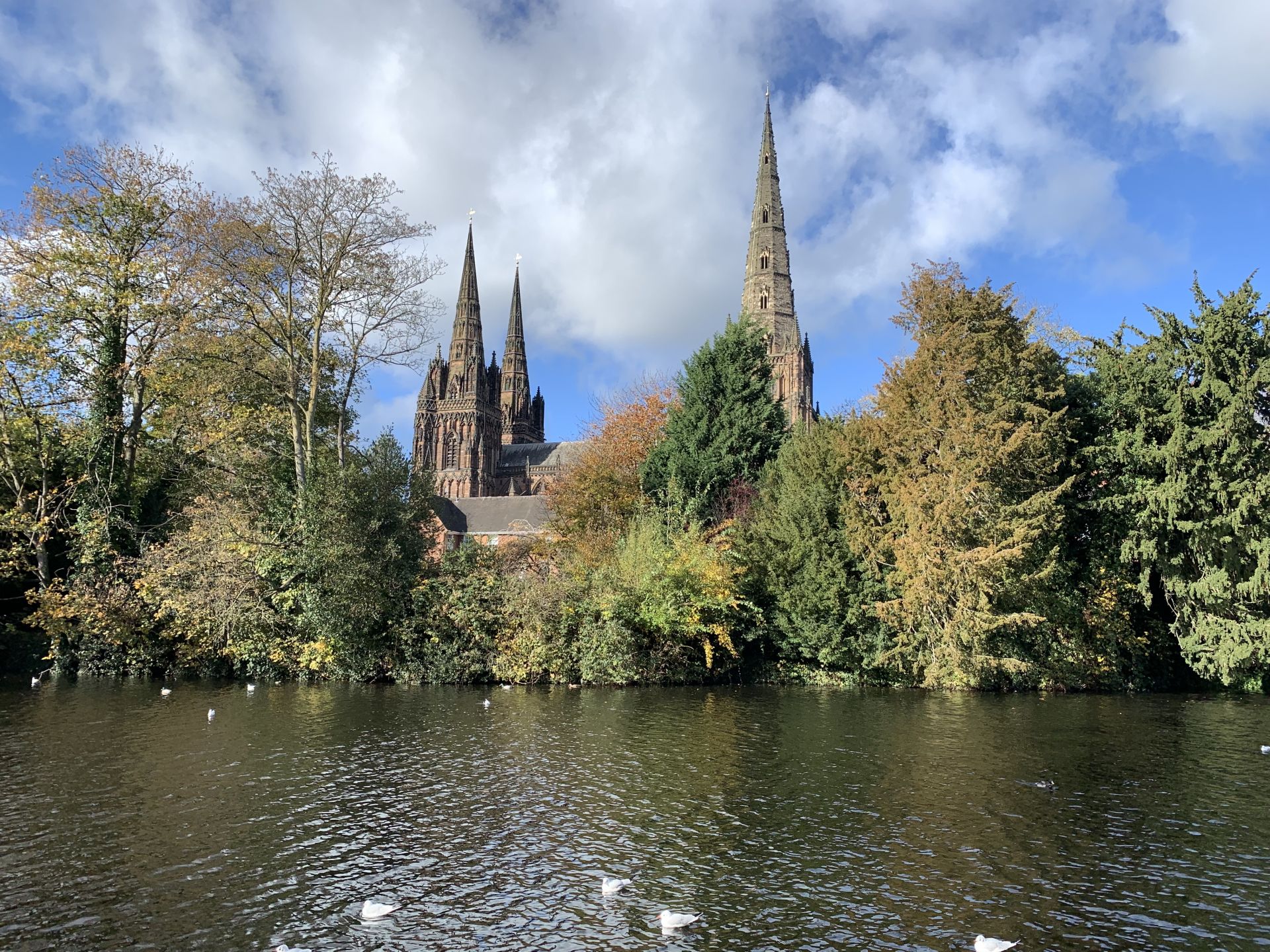 Lichfield Cathedral across the Trent